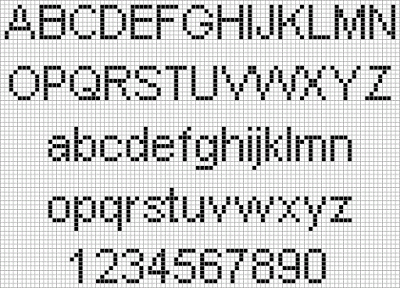 Arial Alphabet Cross Stitch Chart